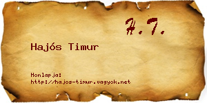 Hajós Timur névjegykártya